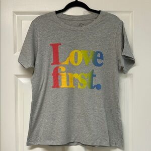 J. Crew x Human Rights Collab Grey Love First Tee-Size XL